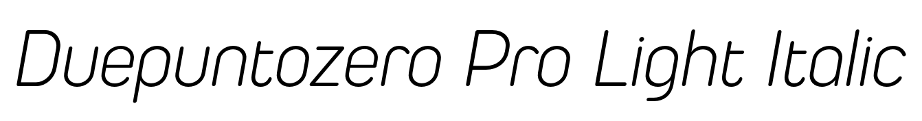 Duepuntozero Pro Light Italic